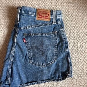 Levi's Light Blue High Waisted Mom Shorts